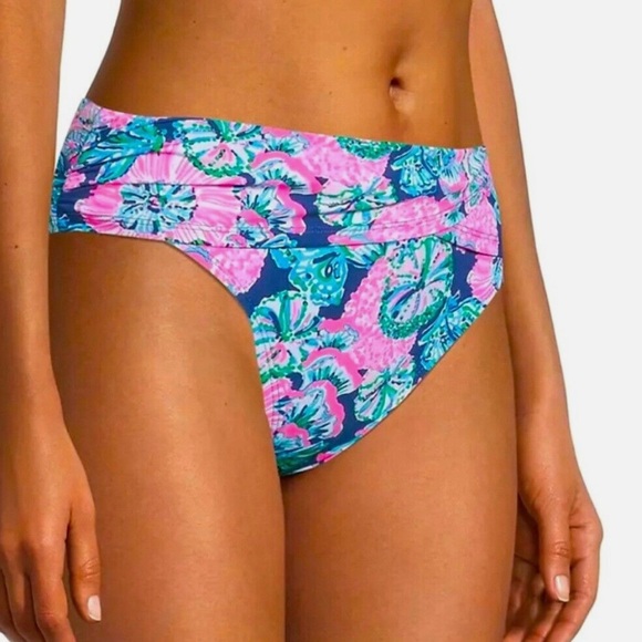 🌴 Lilly Pulitzer Lagoon Sarong Hipster Bikini Bottoms – Size 14 – Style #001279 - Picture 1 of 12